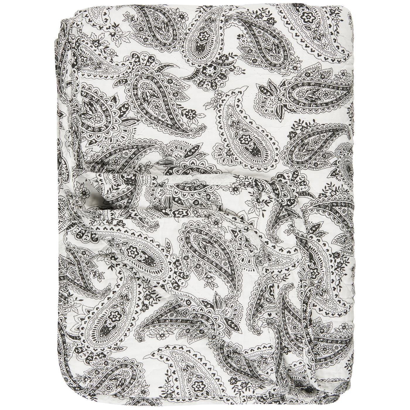 Ib Laursen - Quilt - Hvid med Sort Paisley