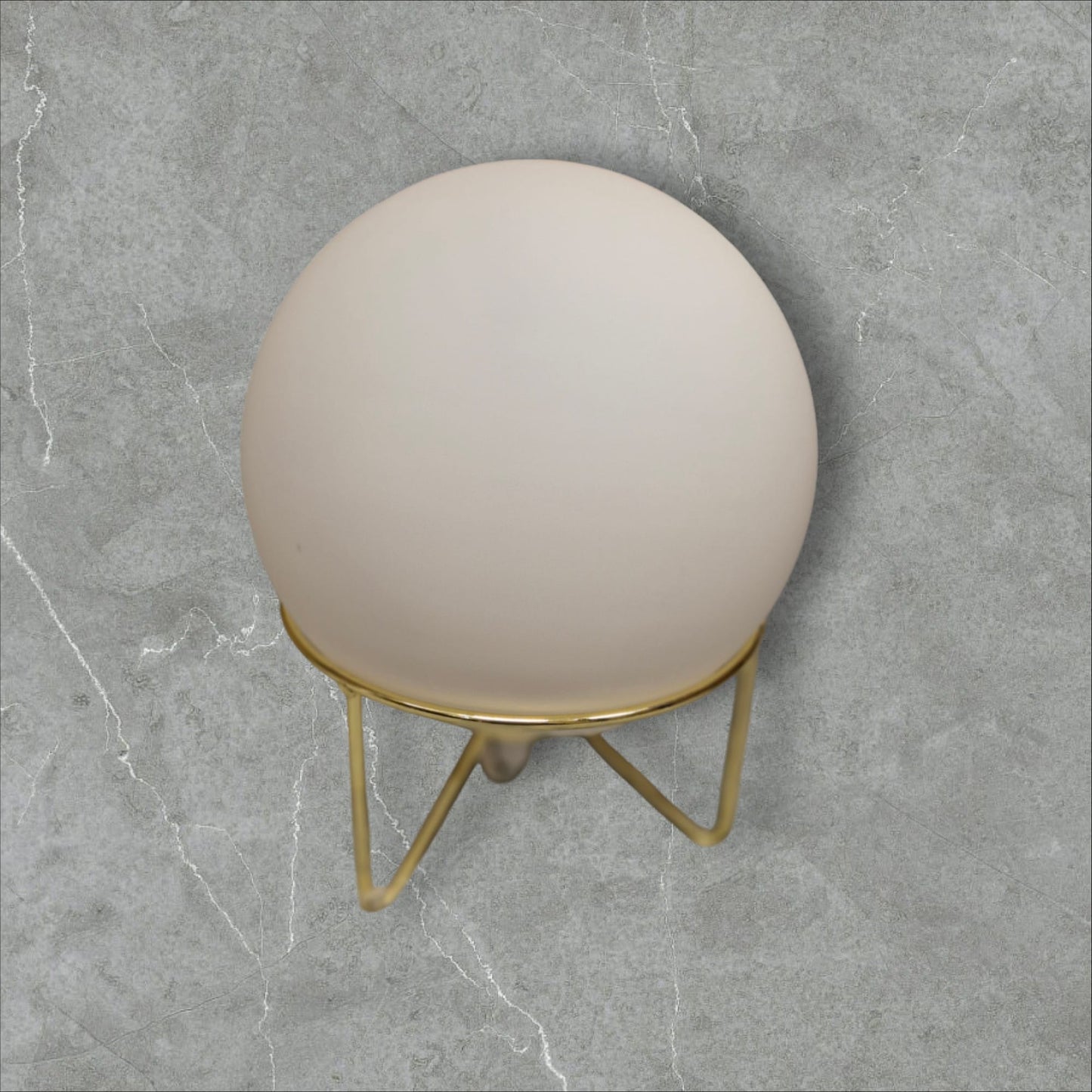 Rund bordlampe - hvid