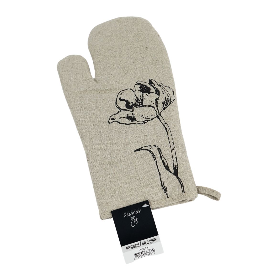 Grillhandske - beige - 100% hør