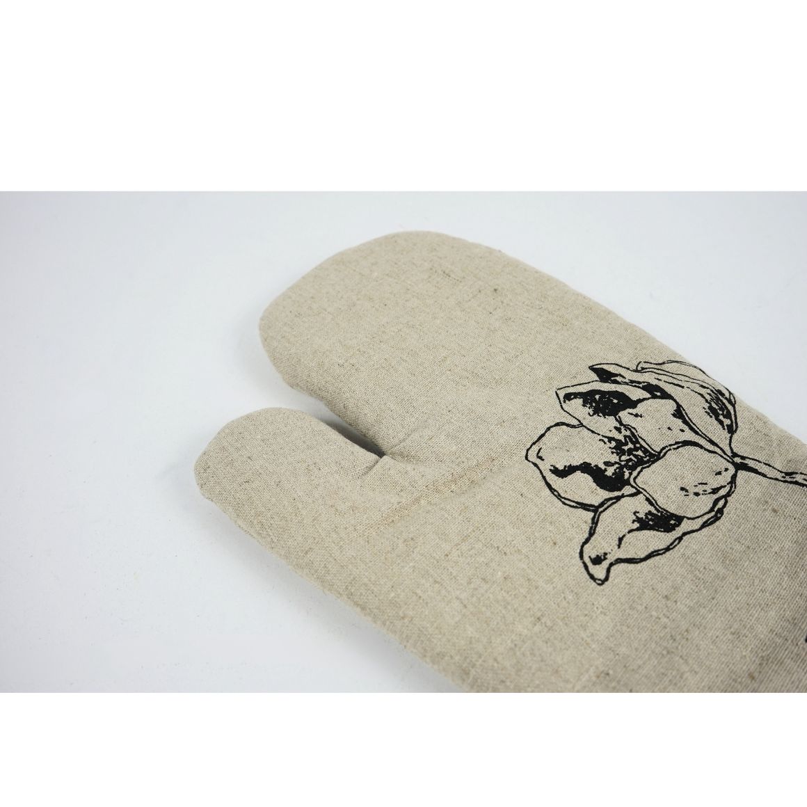 Grillhandske - beige - 100% hør