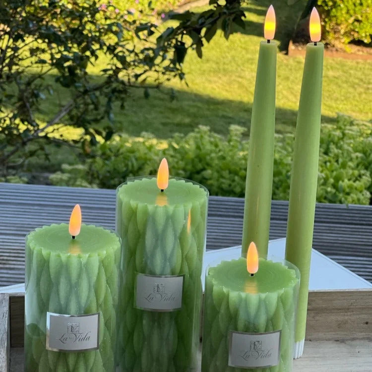 La Vida - LED kronelys - limegrøn - 2 stk