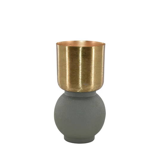 Potte - metal på grøn fod - lille