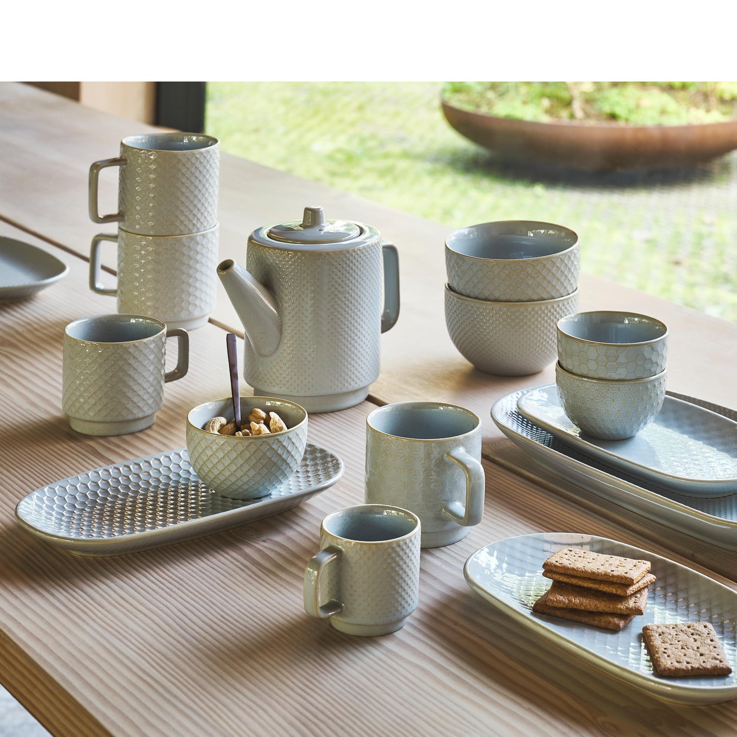 Villa Collection - "Elstra" Tekande - Stentøj-lyseblå