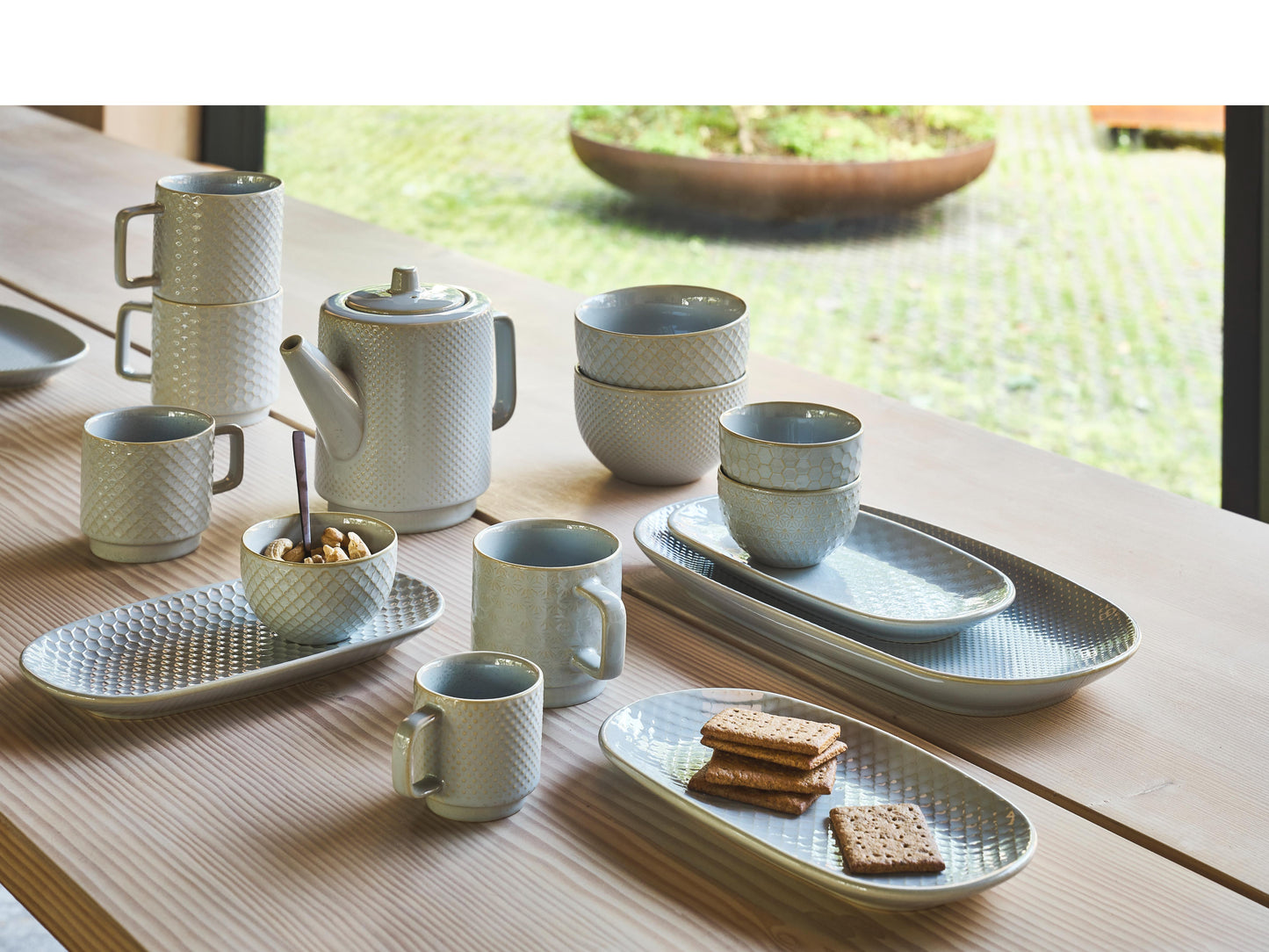 Villa Collection - "Elstra" serveringsfad - lyseblå 35,5cm