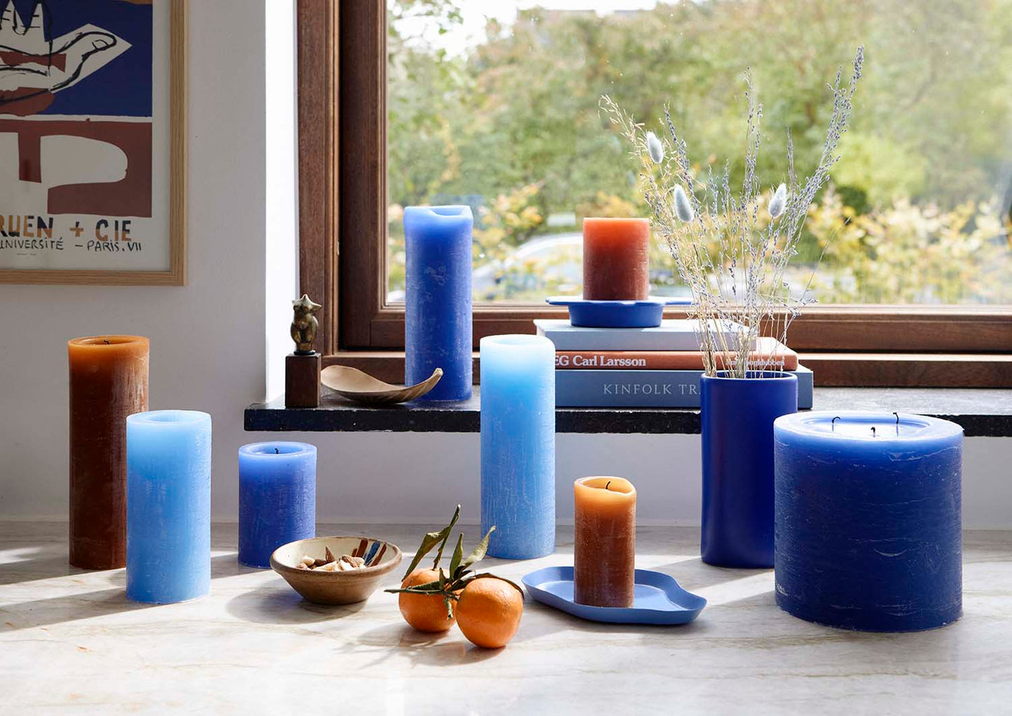 Cozy Living - Rustikt Stearinlys - COBALT BLUE