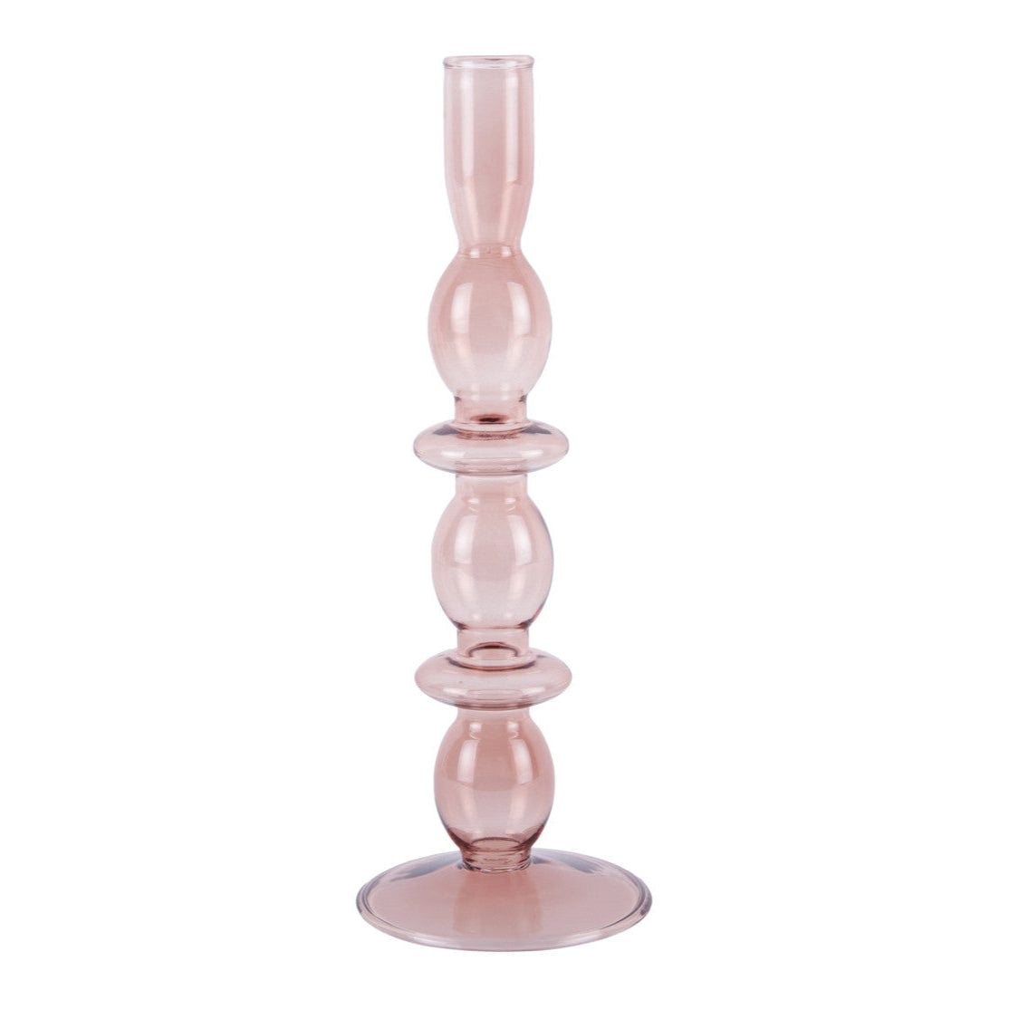 Present Time - Glass Art Bubbles - lysestage - pink