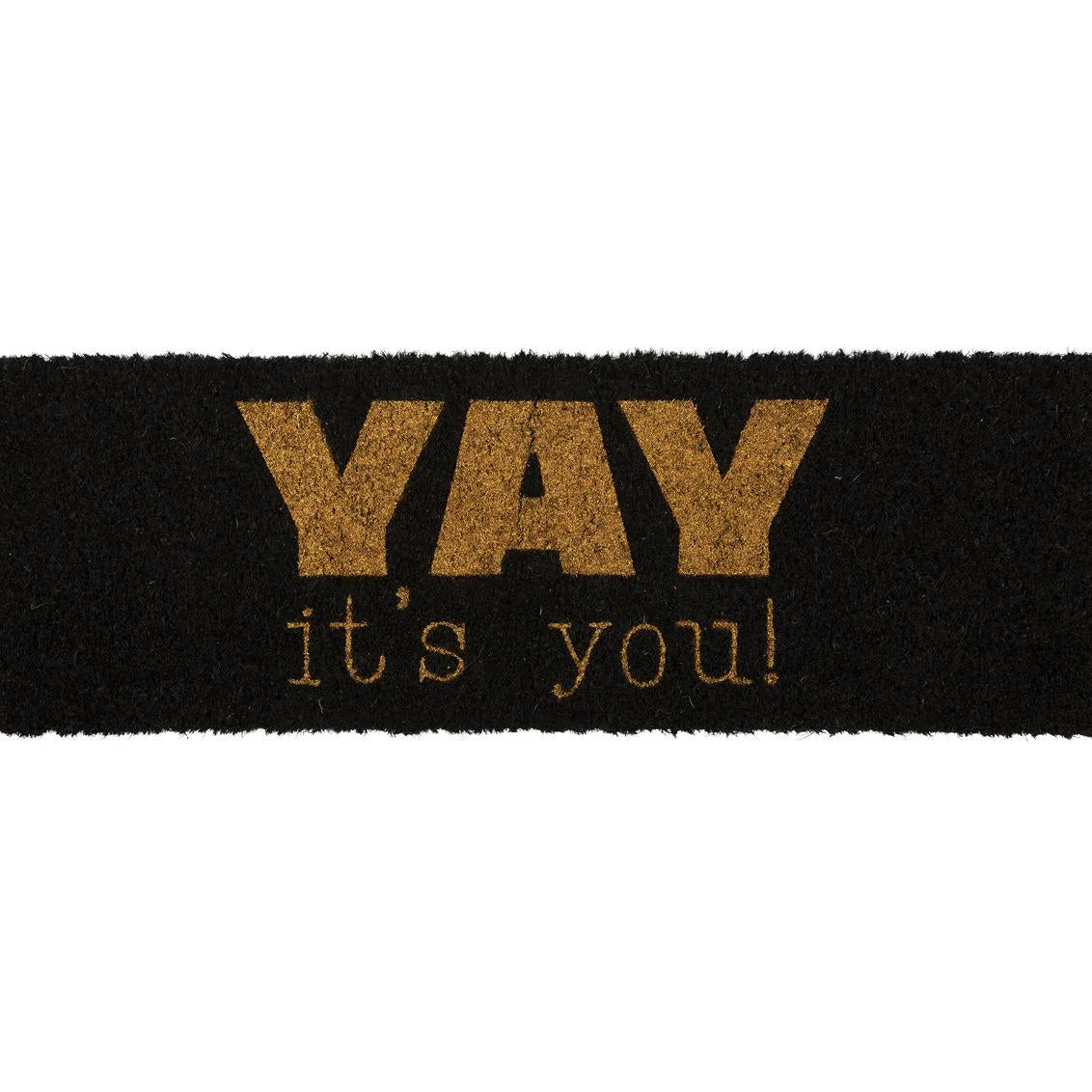 Dørmåtte - Sort og guld - "Yay It's You"