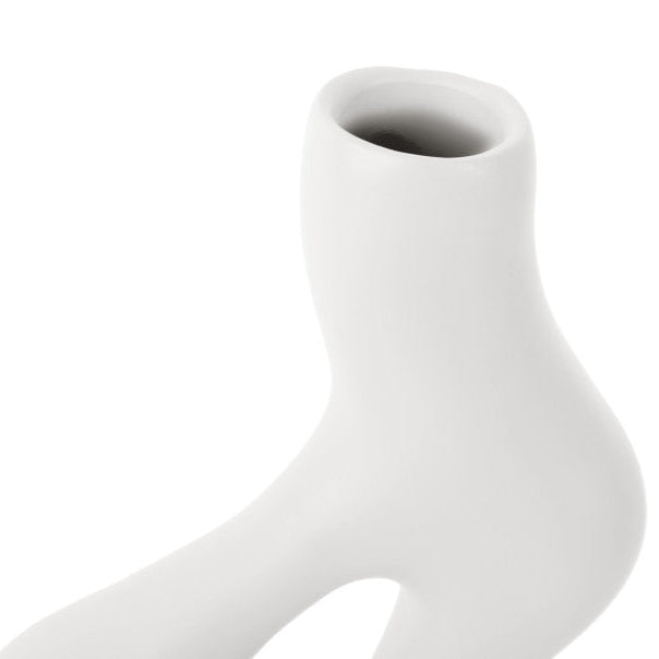 Hvid vase - H: 33 cm B: 12,5 cm Ø 3 cm