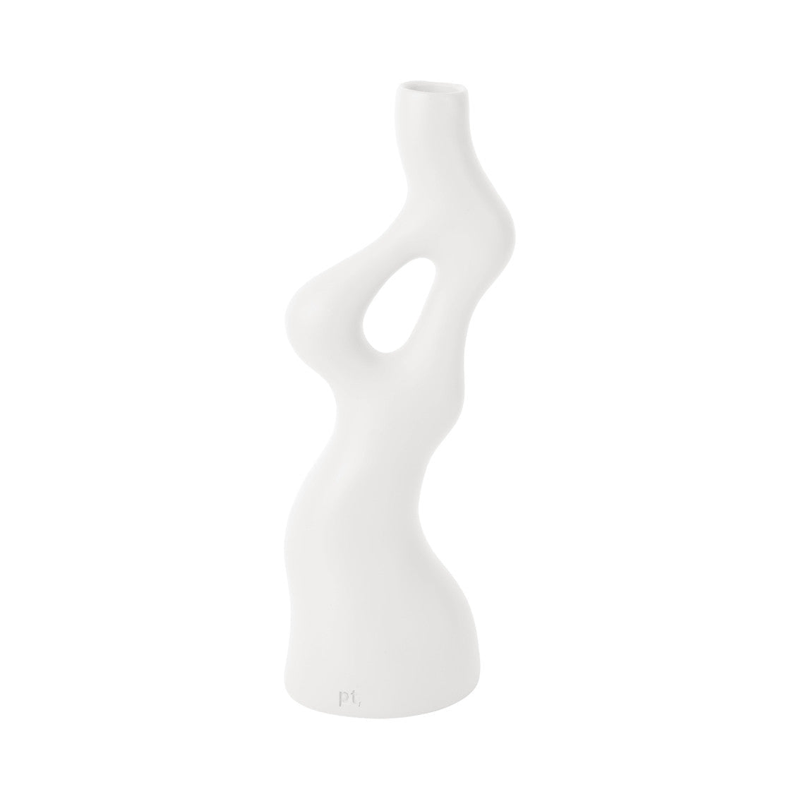 Hvid vase - H: 33 cm B: 12,5 cm Ø 3 cm