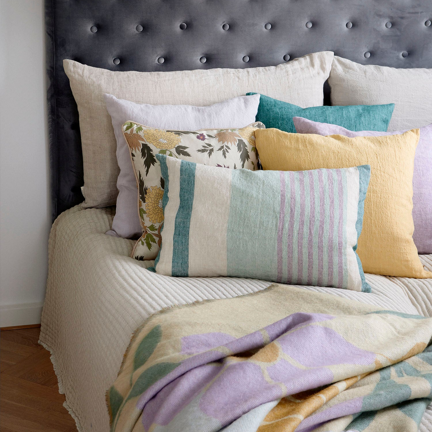 Cozy Living - Linen Cushion Pudebetræk - VIOLET