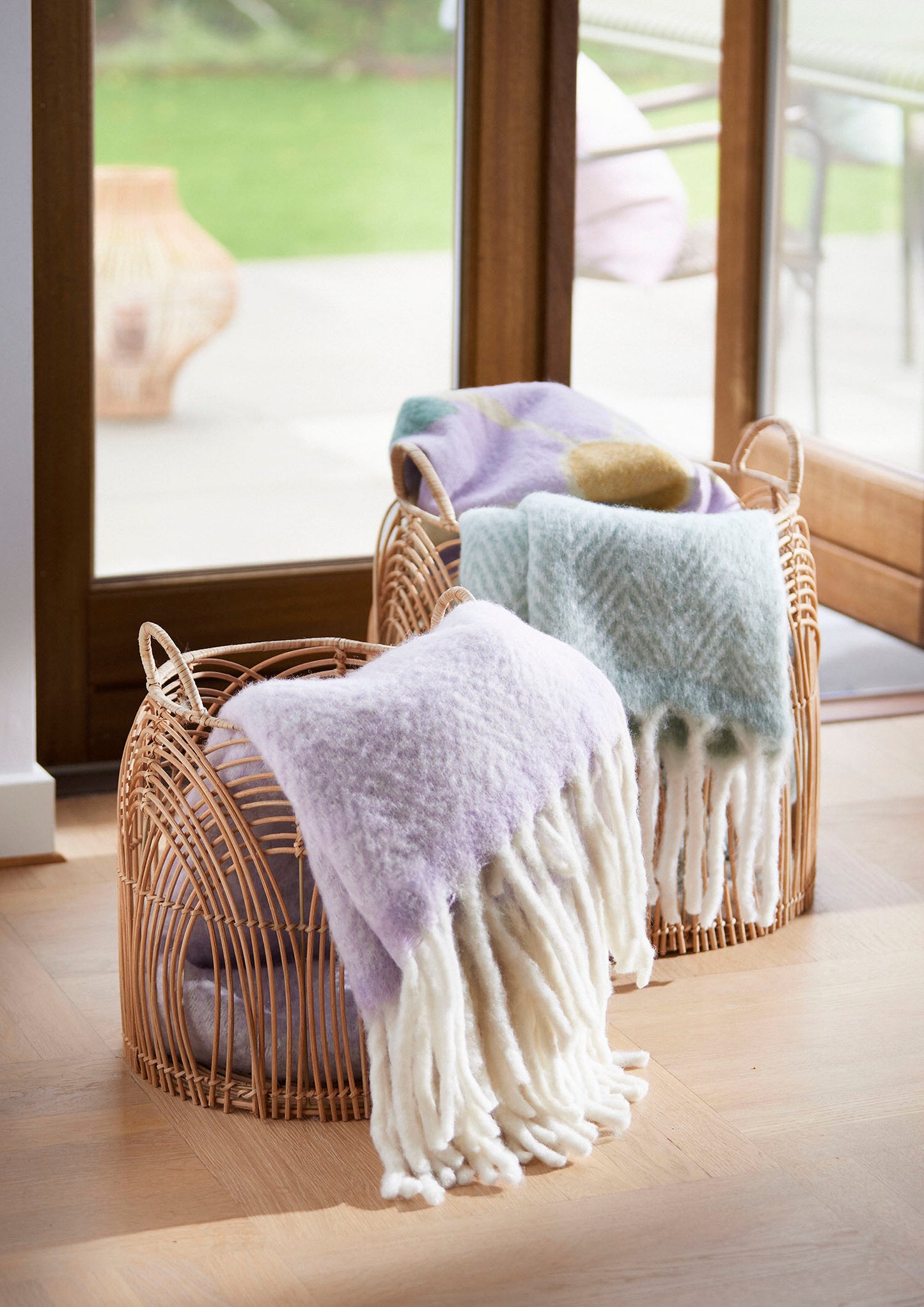 Cozy Living - Mathea Plaid Throw - VIOLET