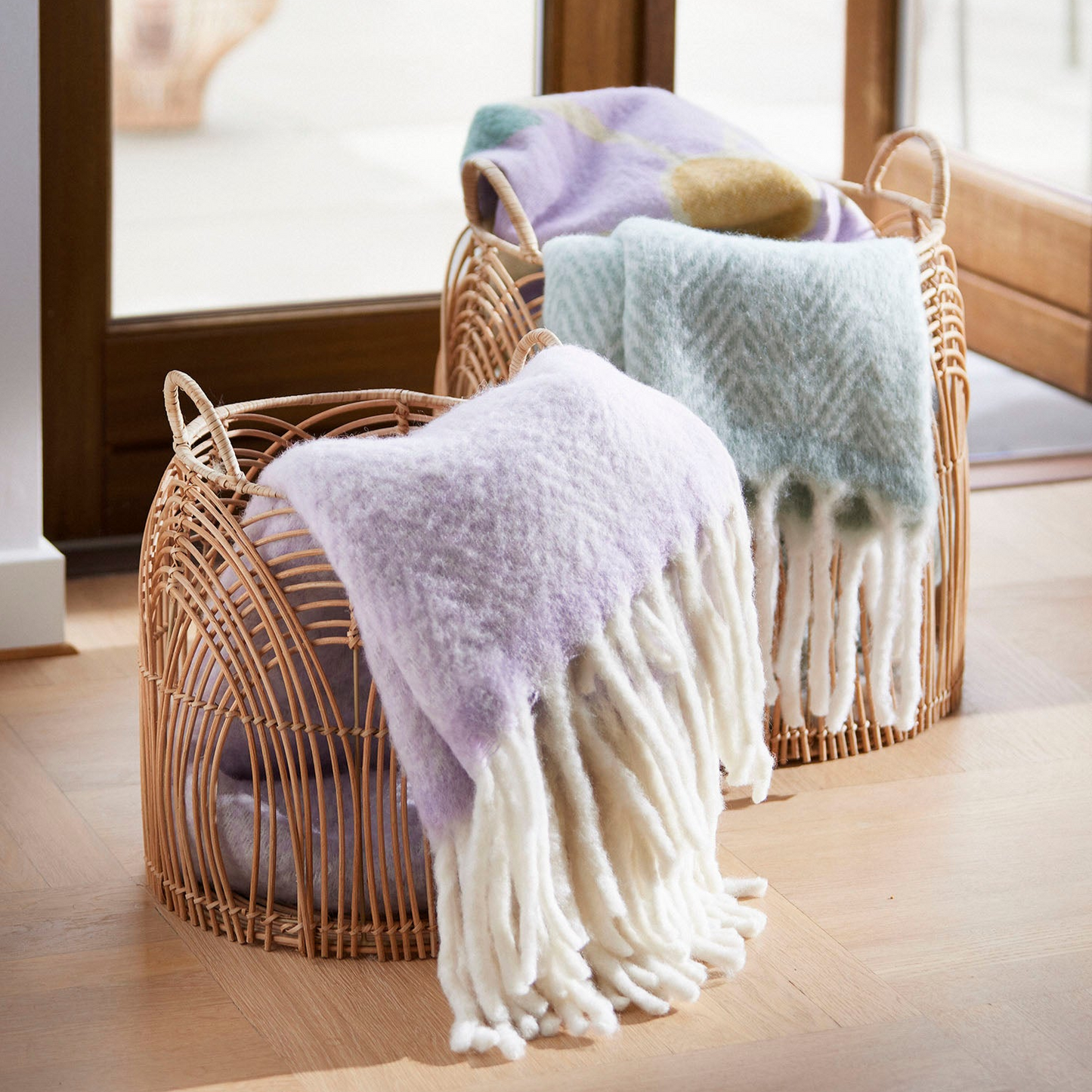 Cozy Living - Mathea Plaid Throw - VIOLET