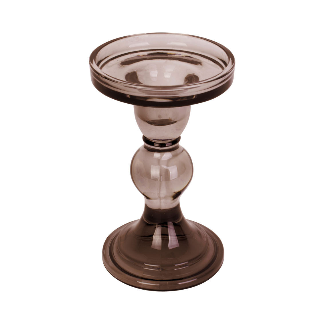Lysestage i brunt glas