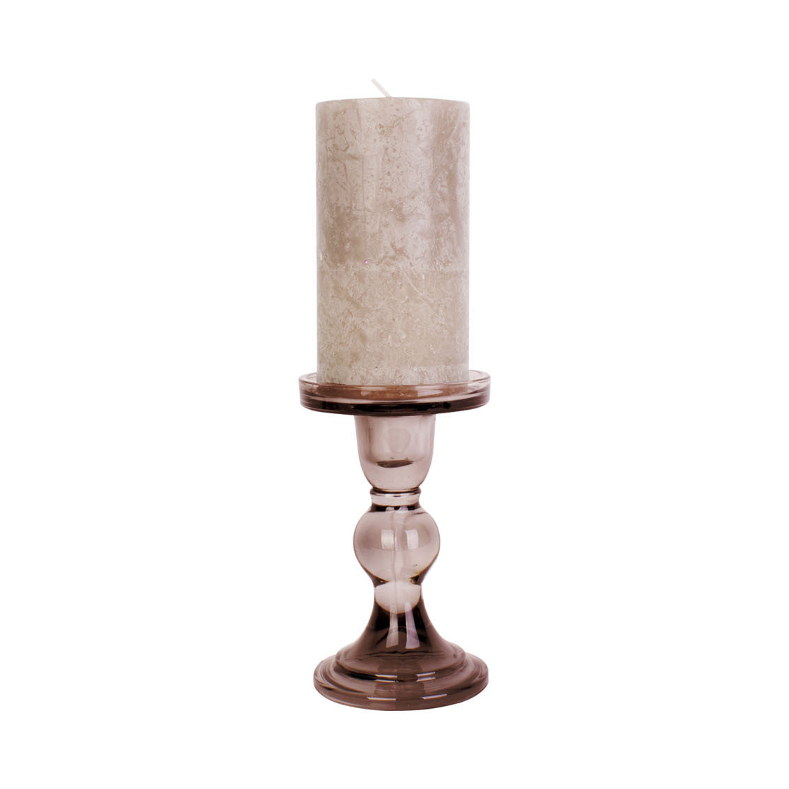 Lysestage i brunt glas