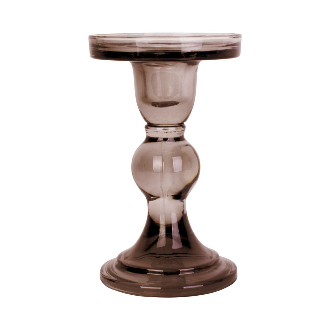 Lysestage i brunt glas