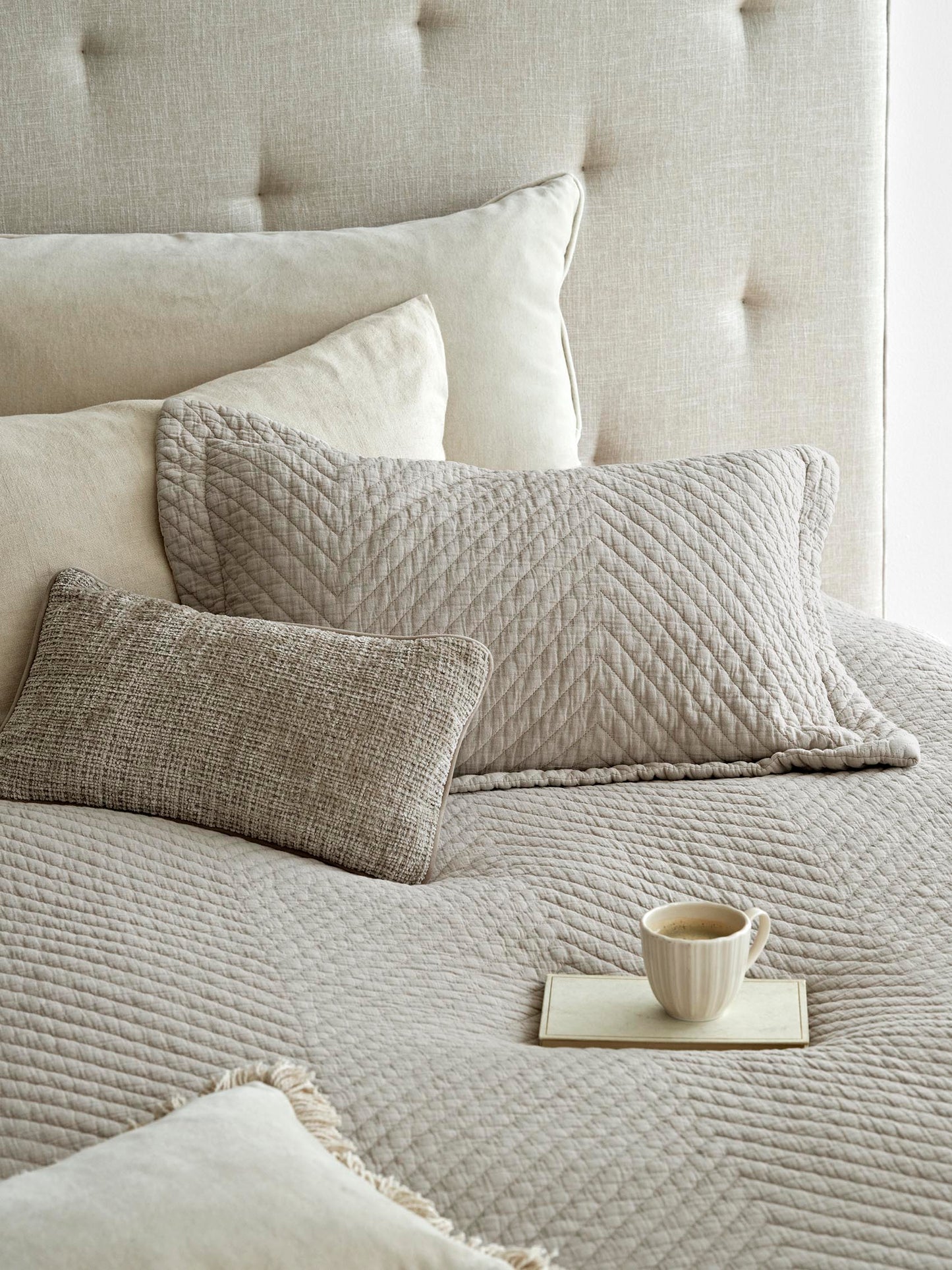 Cozy Living - Quilted pudebetræk - bomuld - ALPACA