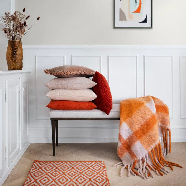 Cozy Living - Linen Cushion pudebetræk - SUNSET ORANGE