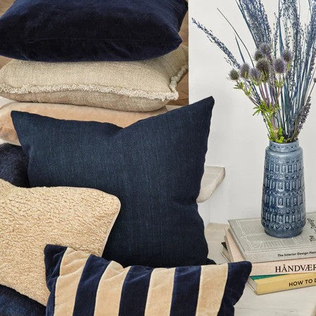 Cozy Living - Linen Cushion pudebetræk - ROYAL BLUE