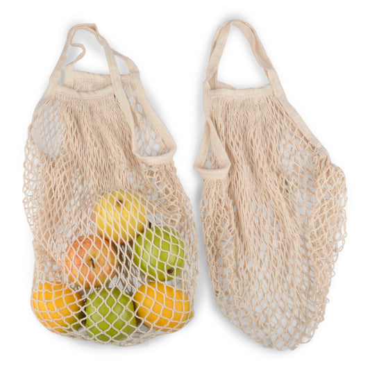 Indkøbsnet  - bomuld - sæt med 2 stk.