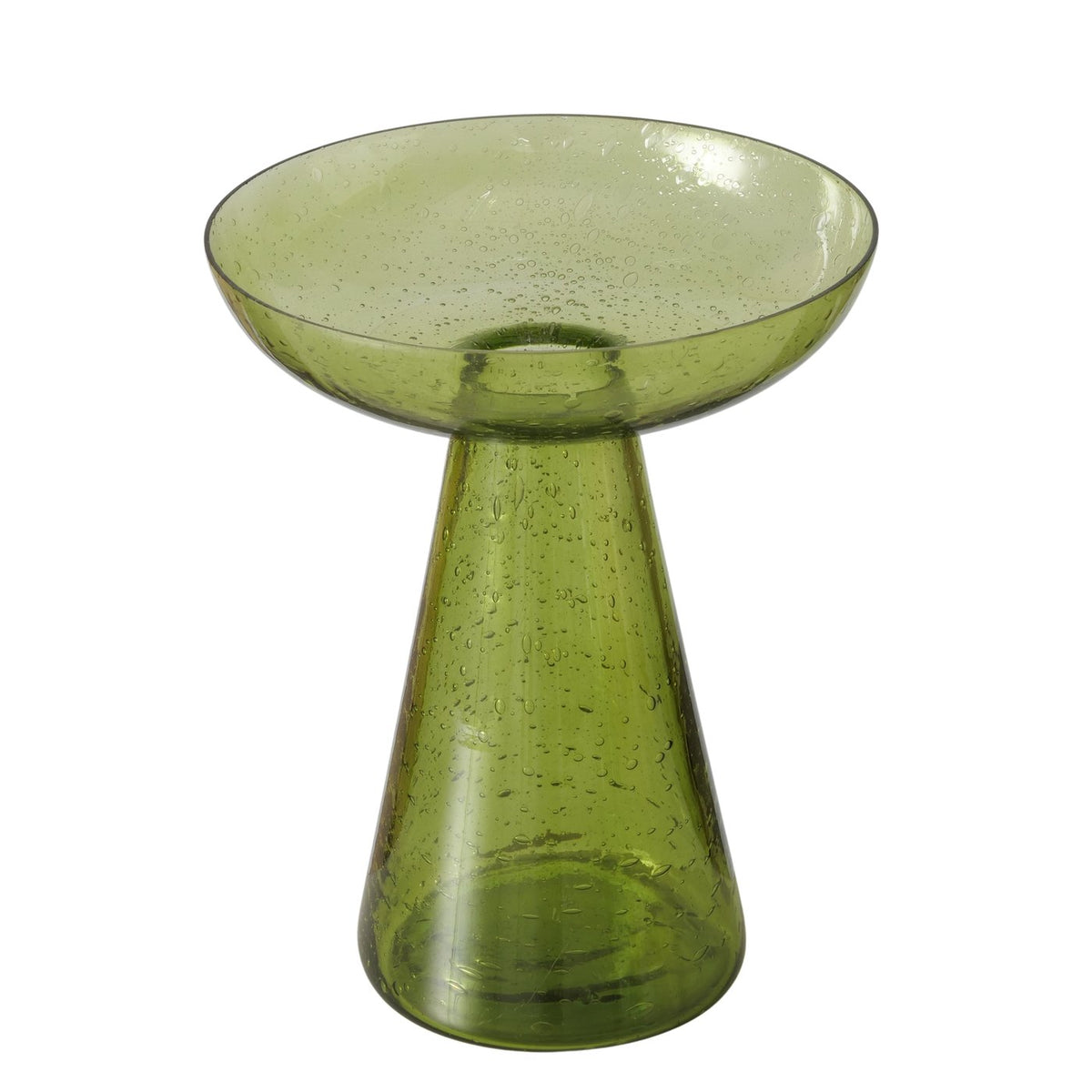 Grøn Vase - Glas - H 20 cm Ø 16 cm