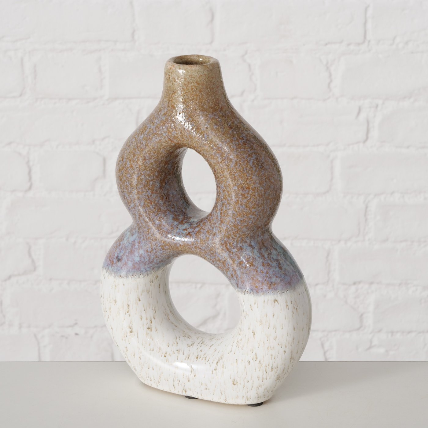 Håndlavet Vase - Mako- Reaktiv glasur - H24 x B6 x D16 cm