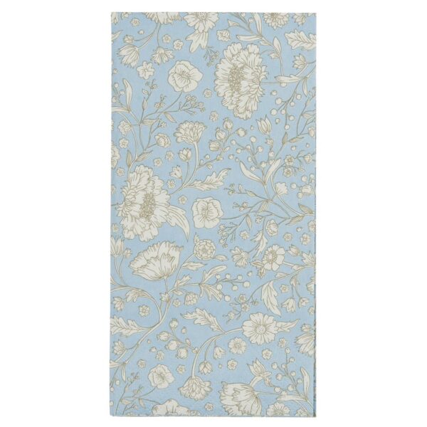 Ib Laursen - Lyseblå Serviet  m. Blomstermotiv