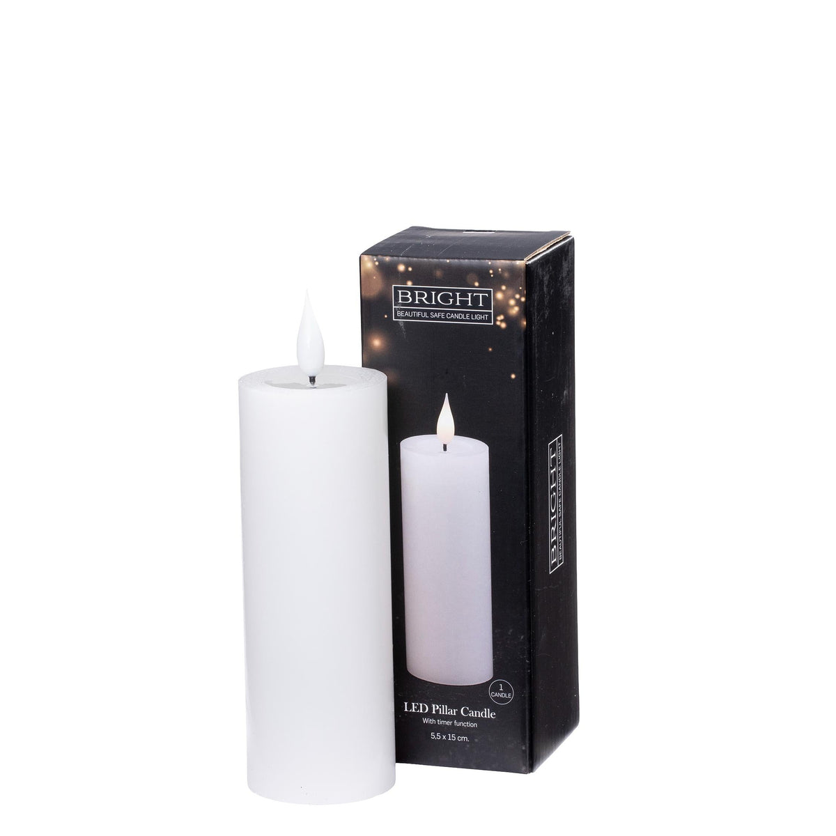 LED Bloklys - Hvid -15 x 5,5 cm