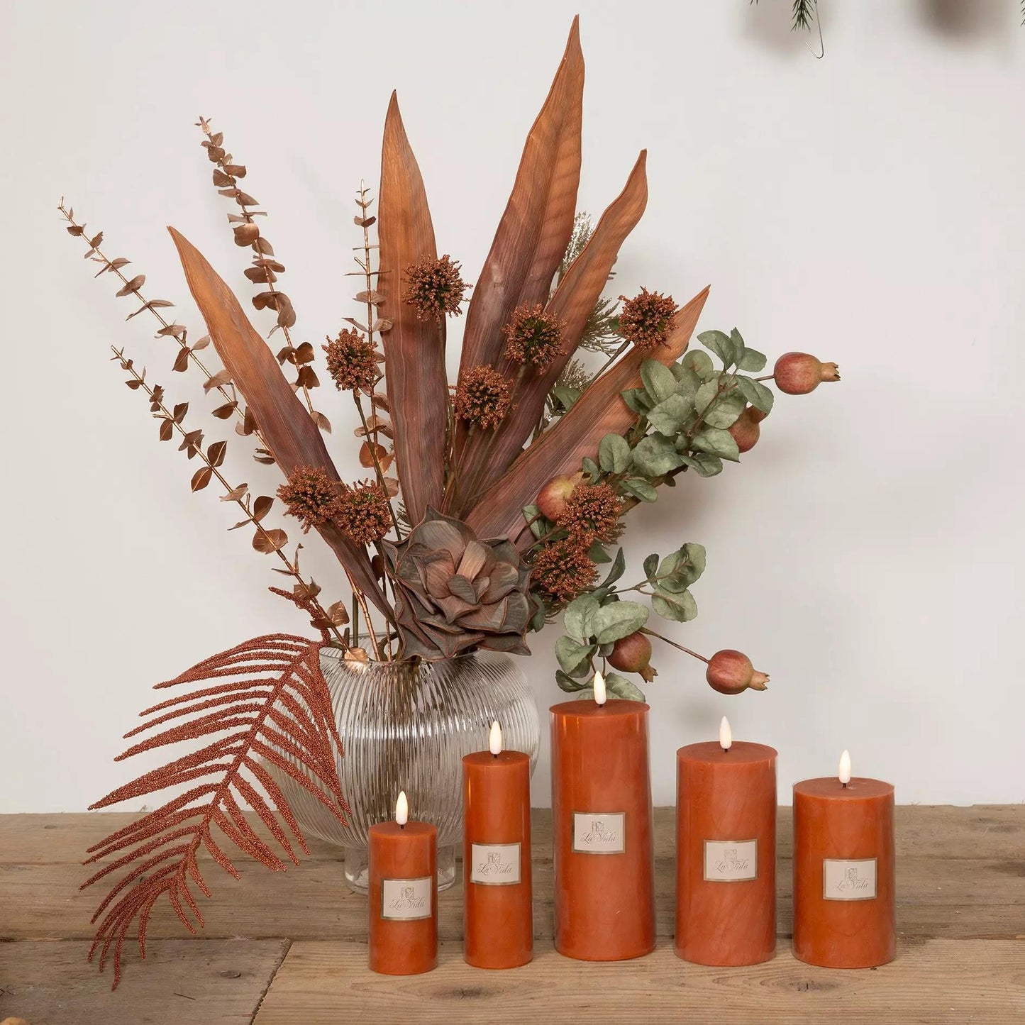La Vida - LED lys m. statisk flamme- henna 2