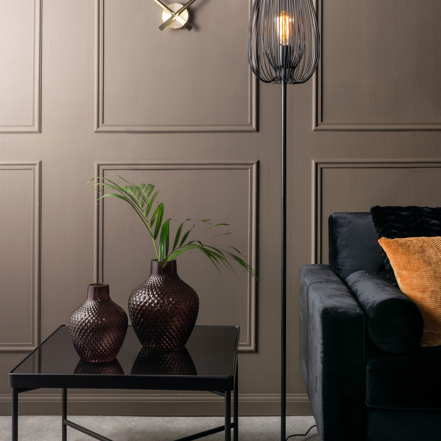 Present Time - Vase - Glas - Brun