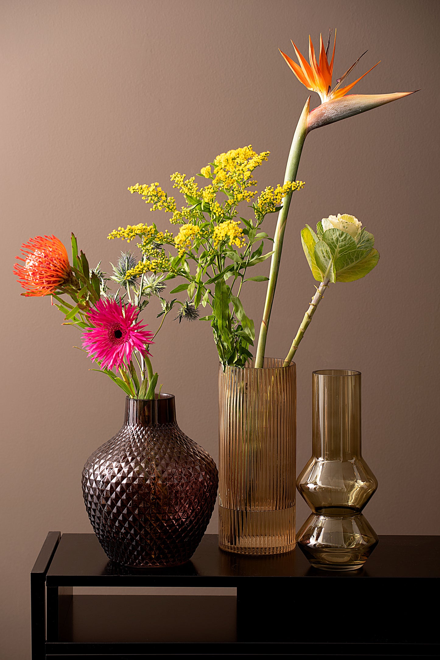 Present Time - Vase - Glas - Brun