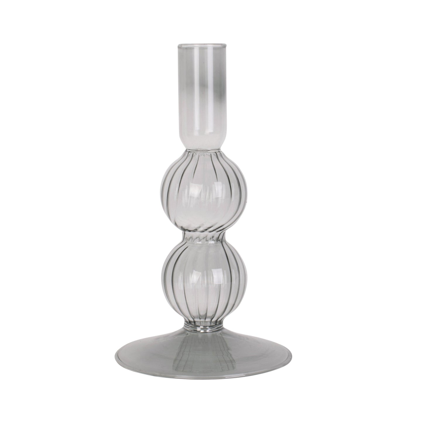 Present Time - Swirl Bubbles - lysestage - sort glas