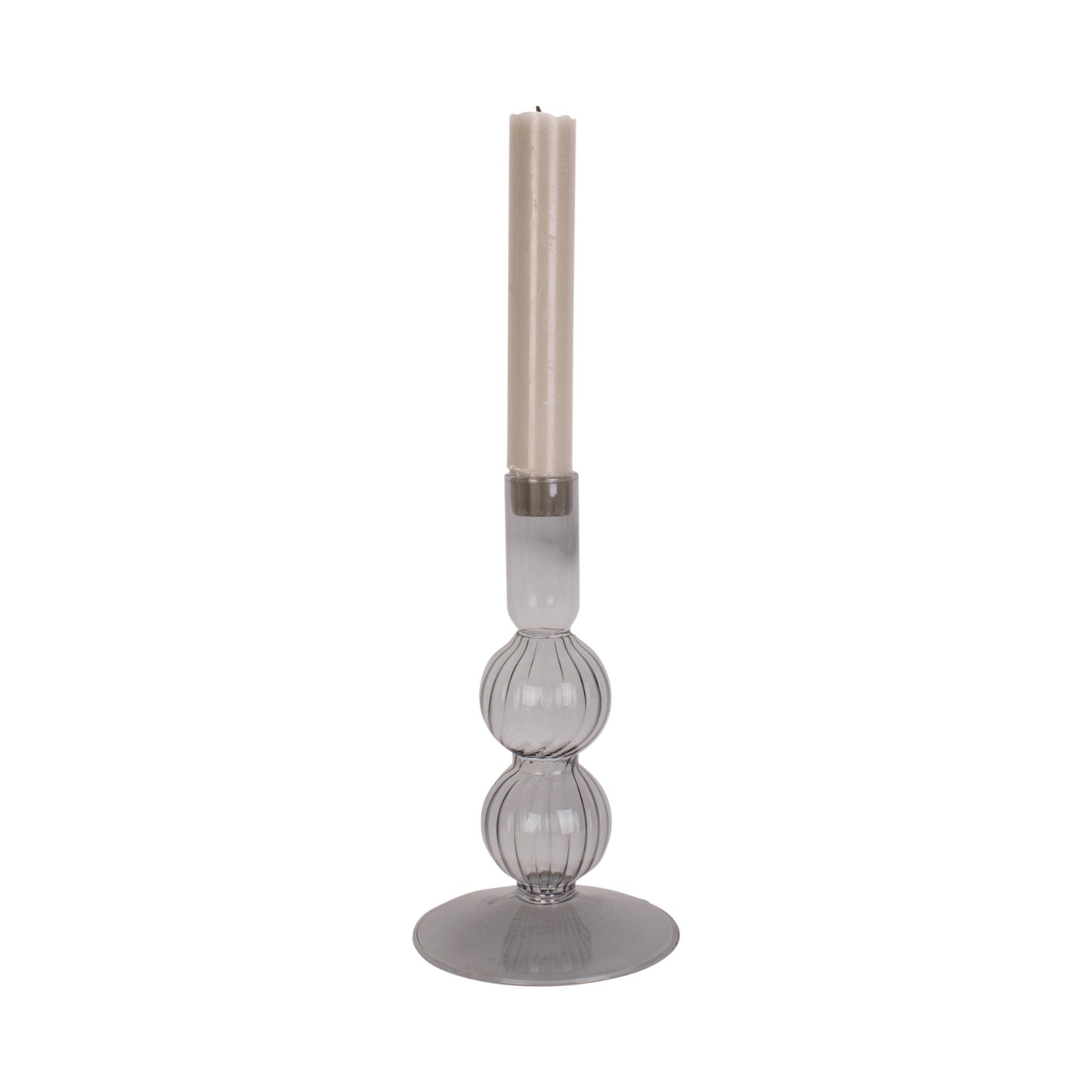 Present Time - Swirl Bubbles - lysestage - sort glas