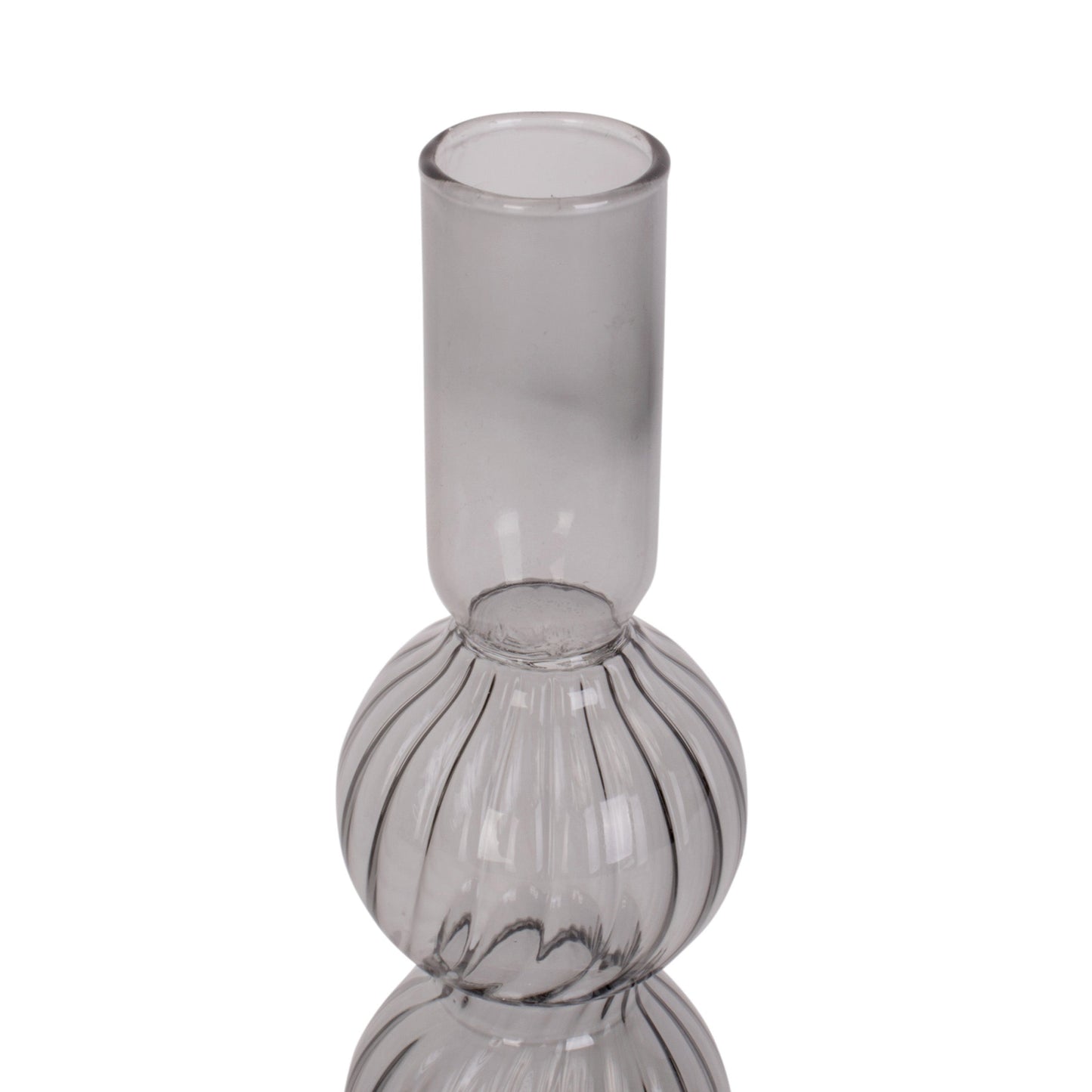 Present Time - Swirl Bubbles - lysestage - sort glas