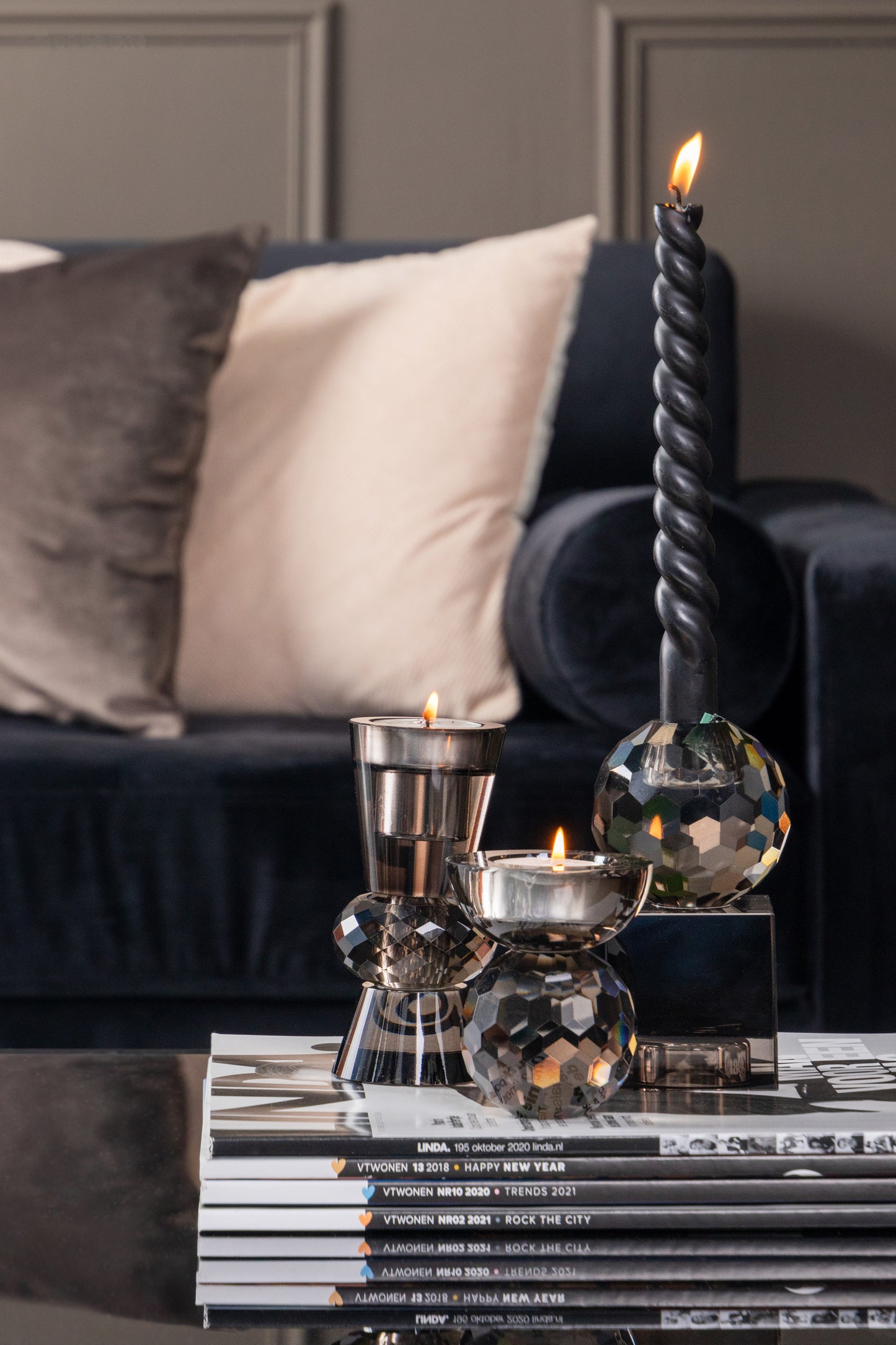 Present Time - lysestage - glas - brun