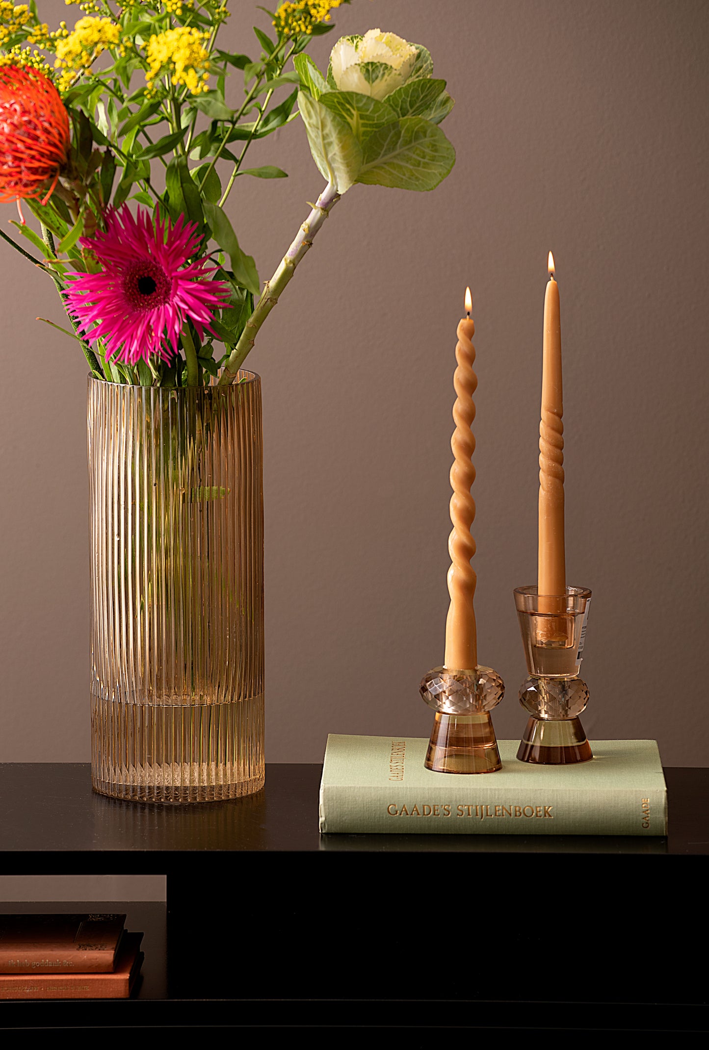 Present Time - lysestage - glas - brun