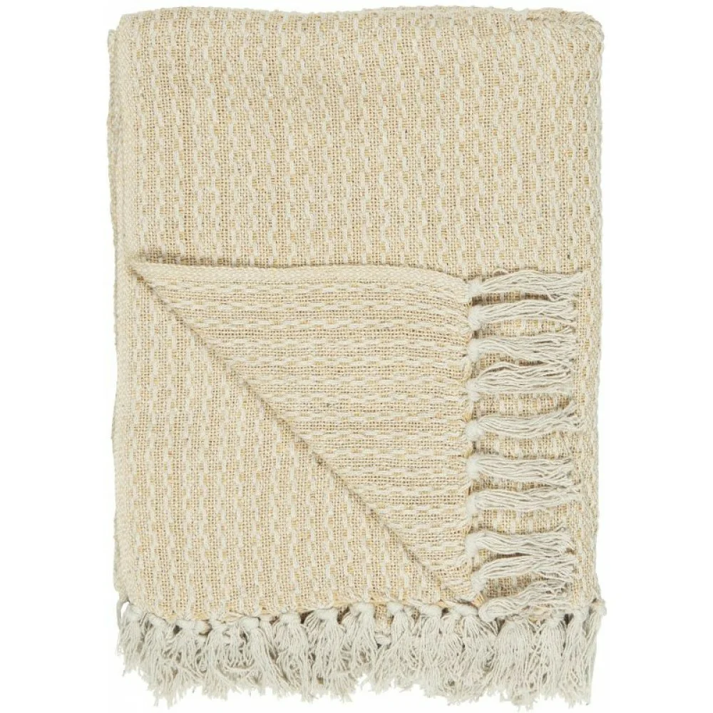 Ib Laursen - plaid med creme/gult mønster