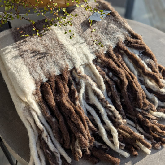 Plaid - uld - brun/creme