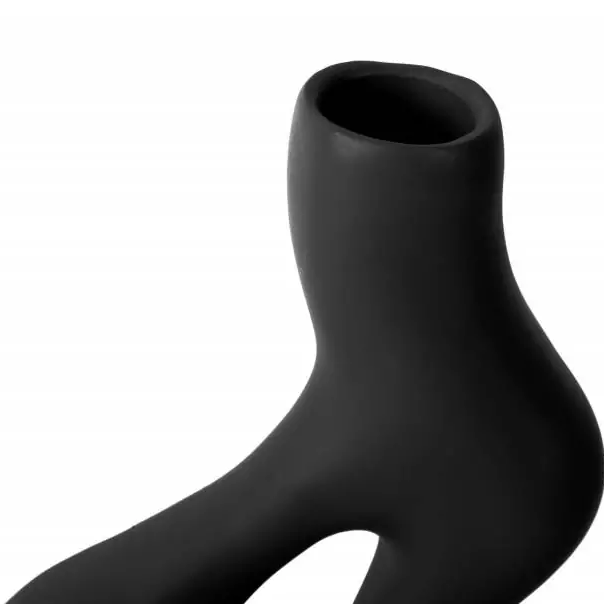 Sort vase - H: 33 cm B: 12,5 cm Ø 3 cm