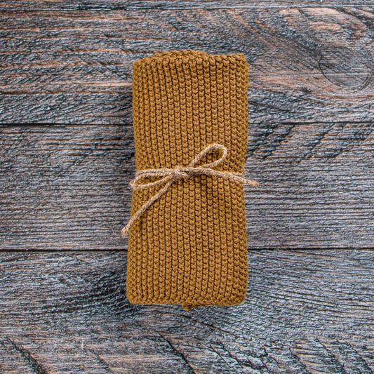 Strikket karklud - økologisk bomuld - Chai - 27 x 27 cm