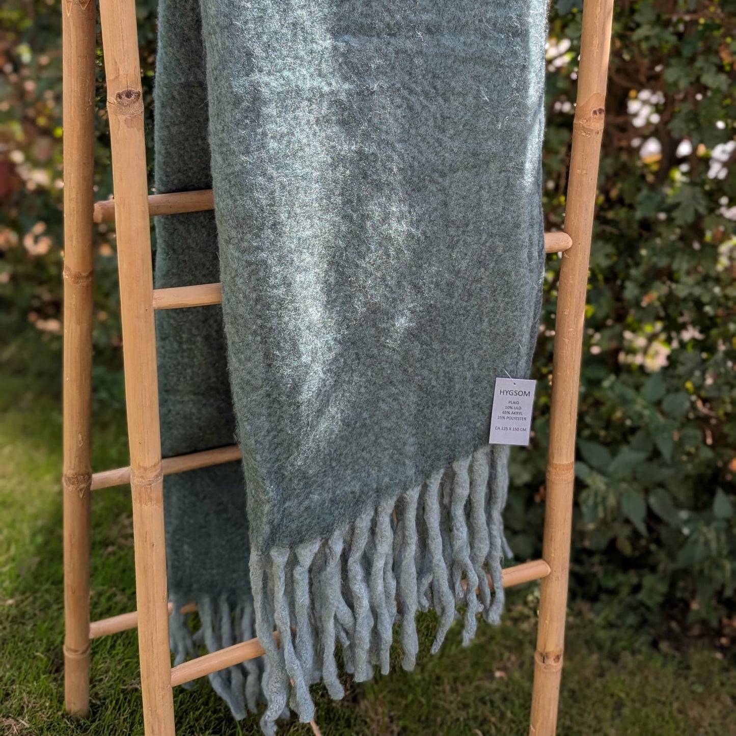 Plaid - uld mix - grøn