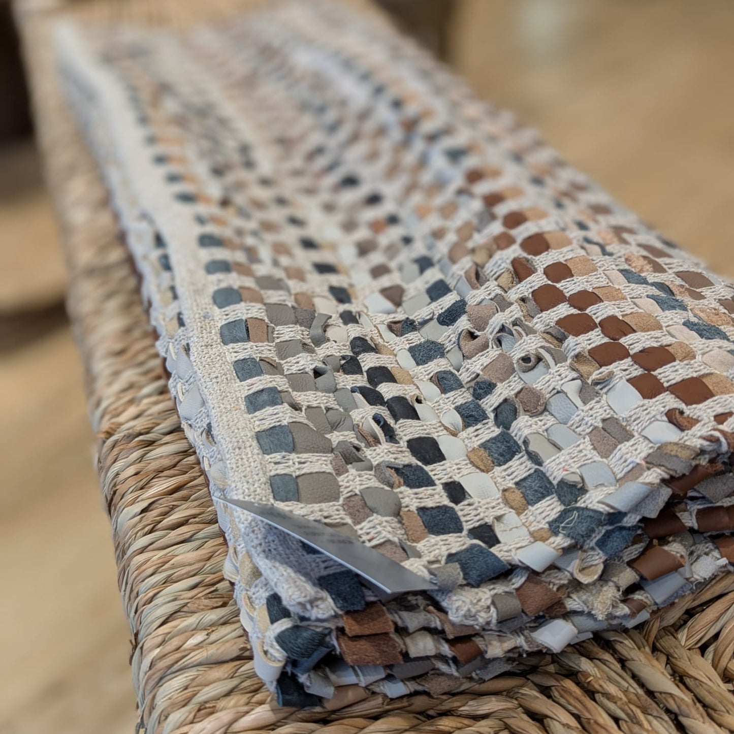 Gulvtæppe - læder - 70 x 200 cm