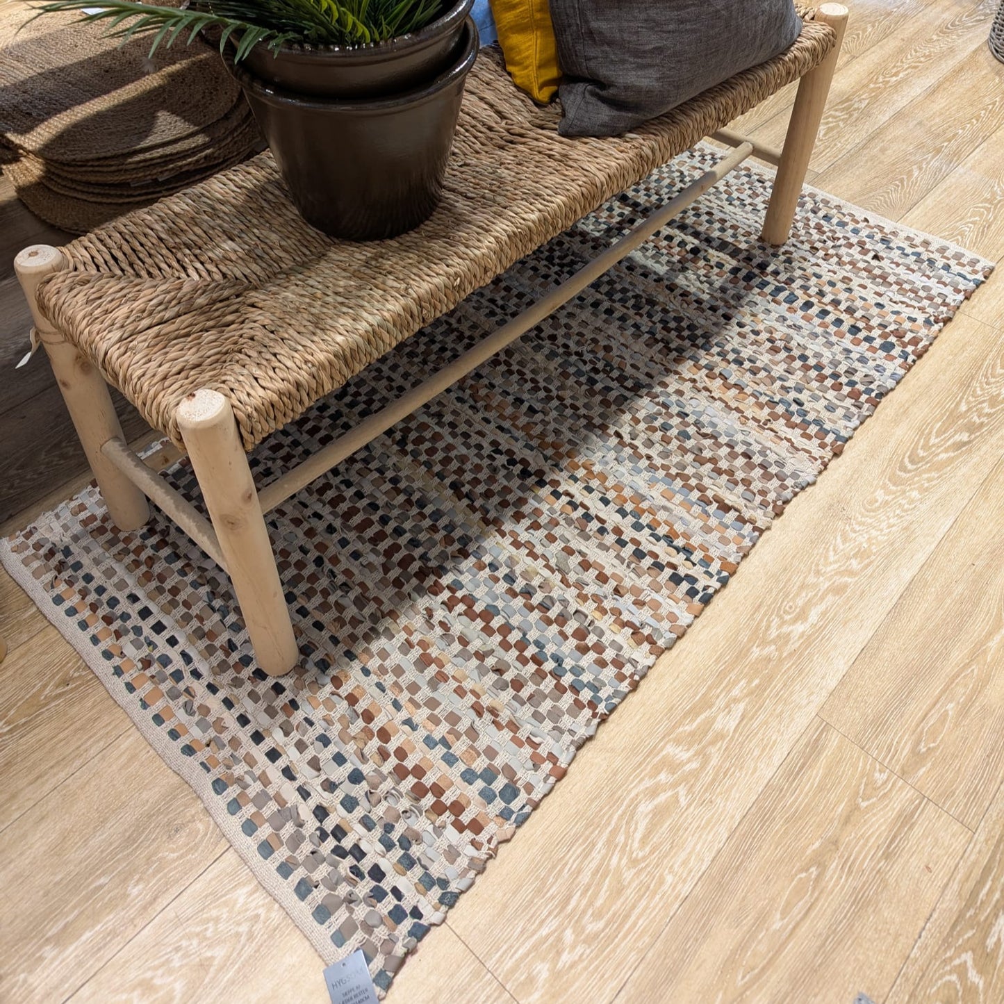 Gulvtæppe - læder - 70 x 200 cm