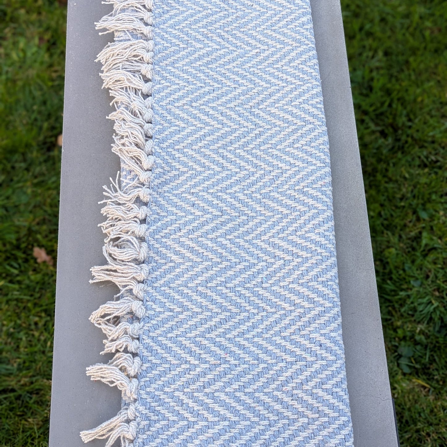 Hygsom - gulvtæppe- bomuld - lyseblå/hvid - 60 x 90 cm