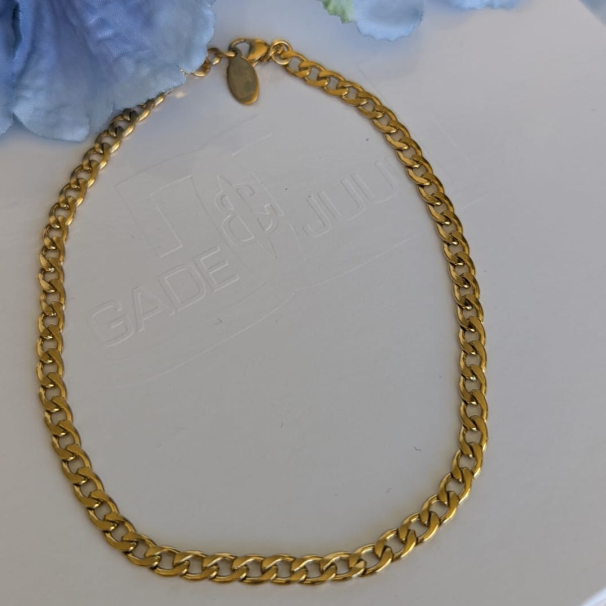 Gade & Juul - Ankelkæde - 28 cm - Kirurgisk Stål - Guld look - Follow