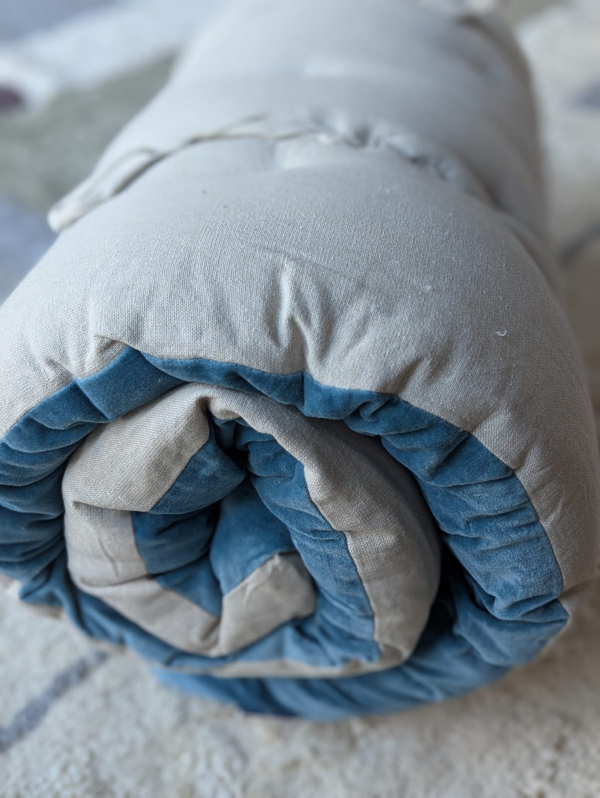 Madras - Blå - Bomuld/Velour - 180 x 65 cm