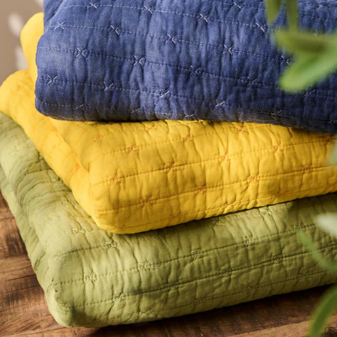 Ib Laursen - Quilt/Vattæppe - Herbal Green m/Korssting