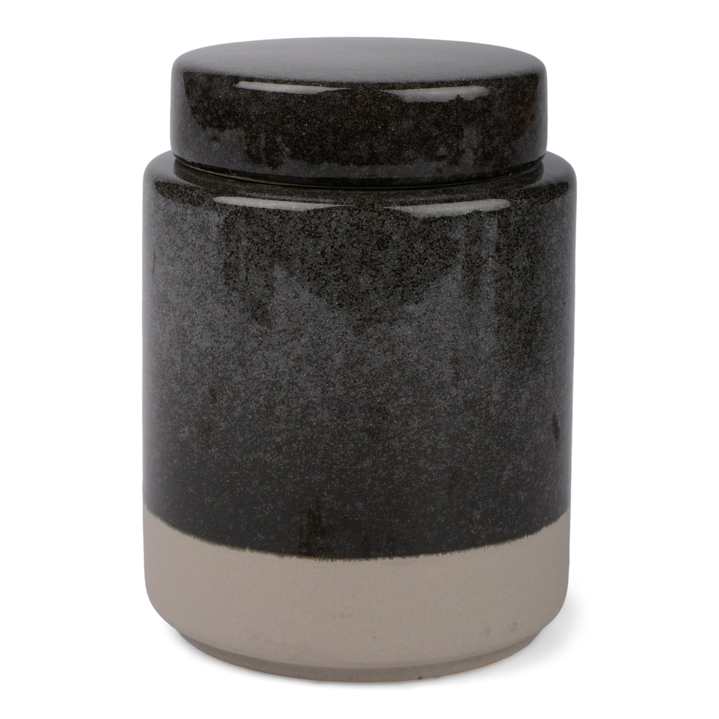 Krukke m. låg - sort/grå - 13 cm