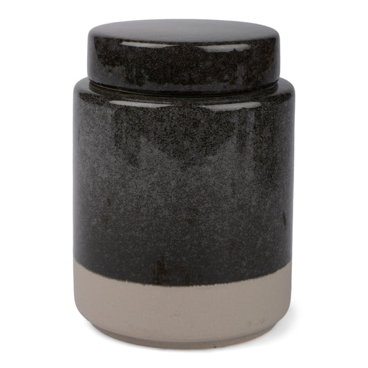 Krukke m. låg - sort/grå - 13 cm