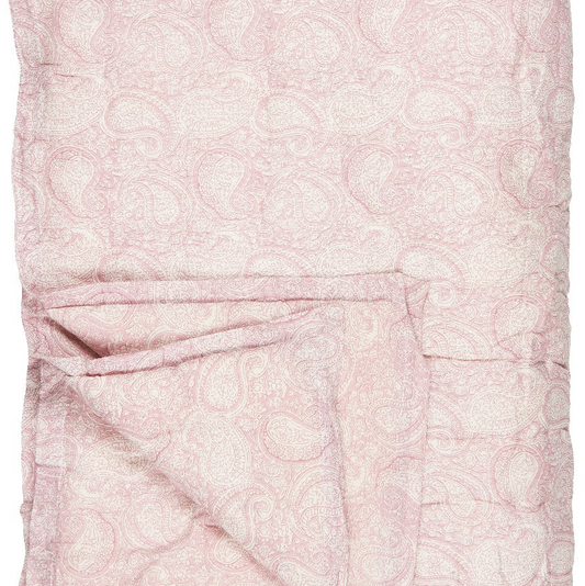 Ib Laursen - "Aya" quilt/vattæppe - rosa malva m/hvidt paisleymønster
