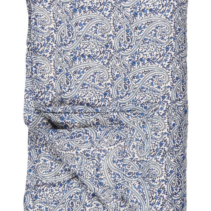 Ib Laursen - "Abby" Quilt/Vattæppe - Blågråt/Blåt - Paisleymønster